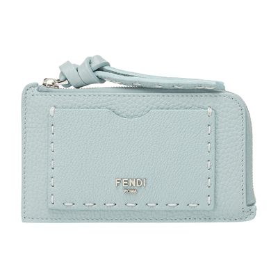 Fendi Peekaboo Card Case In Blue