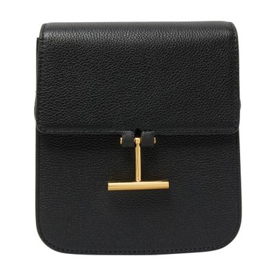 Tom Ford Tara Mini Crossbody Bag In Grain Leather In Black