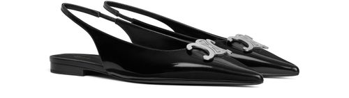 CELINE Alma Triomphe slingbacks flat in glossy calfskin