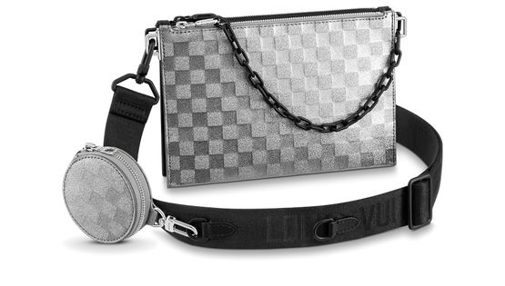 Louis Vuitton Damier Chain Bracelet Graphite Silver/Black