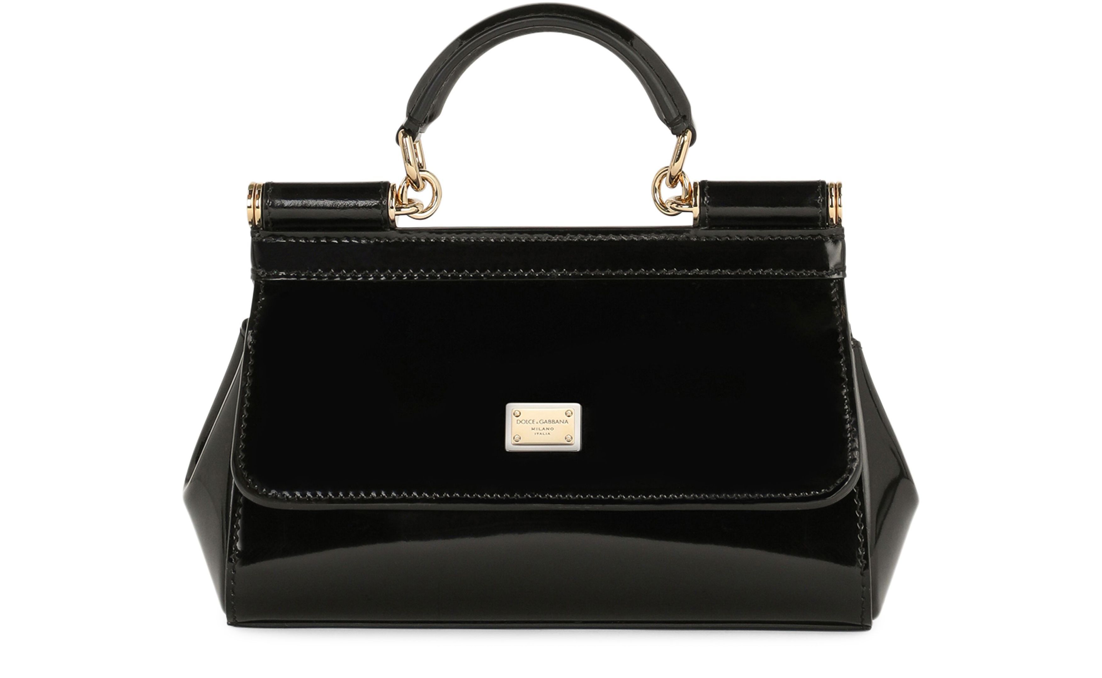 Dolce & Gabbana Women's Black Small Polished Calfskin Sicily Bag