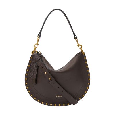 Isabel Marant Oskan Soft Zip Bag In Grained Leather In Brown
