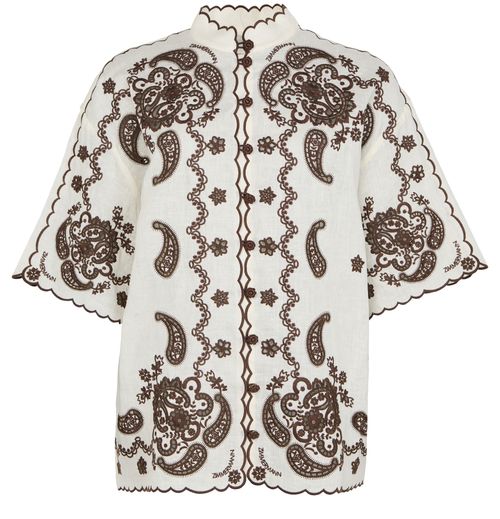 ZIMMERMANN Besticktes Kurzarmhemd Ascension