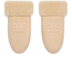 CELINE Triomphe mittens in shearling