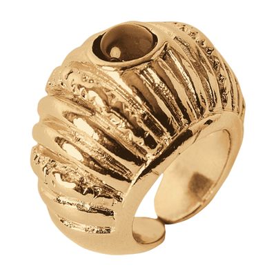 Paola Sighinolfi Reef Tiger's Eye Ring In Gold