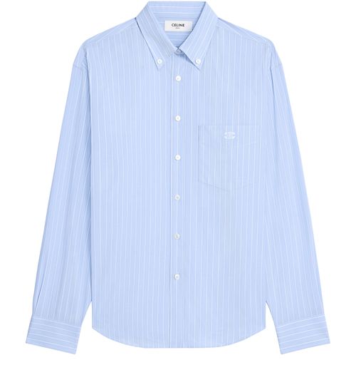 CELINE Relaxed shirt in striped cotton poplin