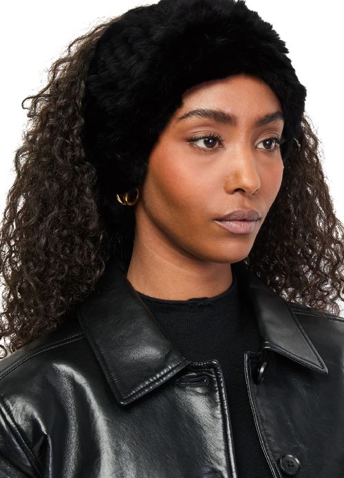 YVES SALOMON Rex rabbit fur headband