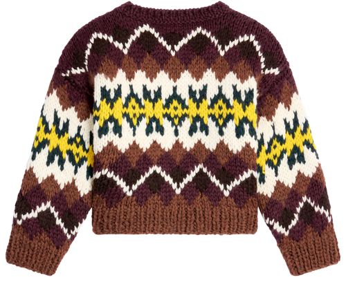 CELINE Crewneck sweater in fair isle wool