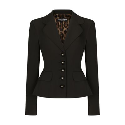 Dolce & Gabbana Technical Gabardine Dolce Jacket In Black