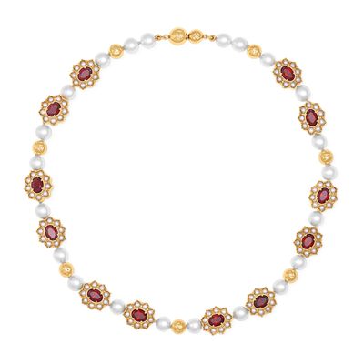 Louis Vuitton Lv Dynasty Flower Necklace In Multicolor