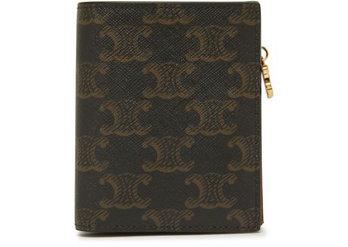 CELINE Zipped card holder Triomphe canvas 