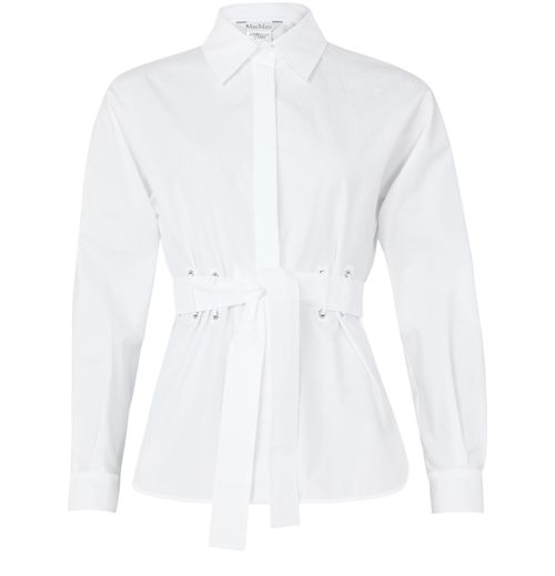 MAX MARA Juglas cotton poplin shirt with belt