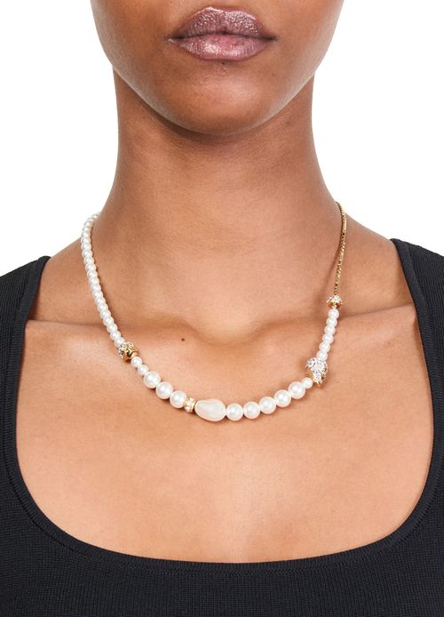 MCQUEEN Skull and pearl necklace