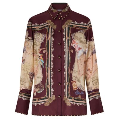 ZIMMERMANN | Plum printed silk twill Valiant shirt | male | 1 - Bild 4