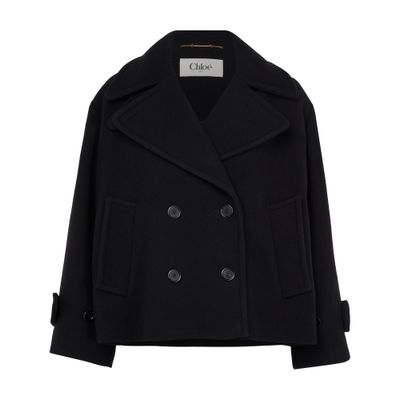 Chloé Double Breasted Coat In Black