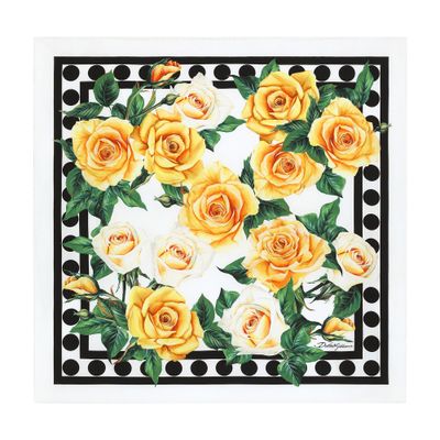 Dolce & Gabbana Poppy-print Twill Scarf (50 X 50) In Multicolor