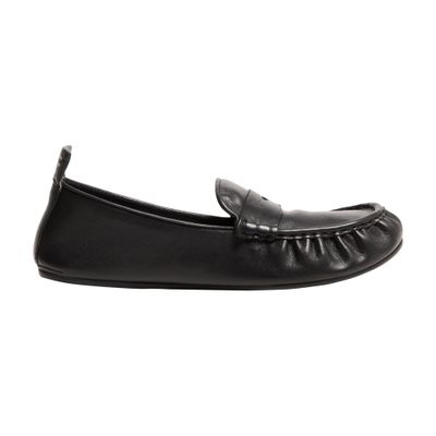 Acne Studios Dark Brown Nappa Leather Loafers In Black