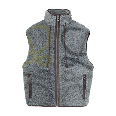 Loewe Jacquard Fleece Vest With Anagram Pattern In Gray