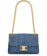Medium Celine victoire bag in denim - CELINE