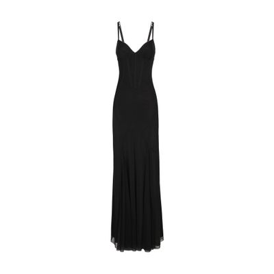 Dolce & Gabbana Mesh Maxi Dress In Black