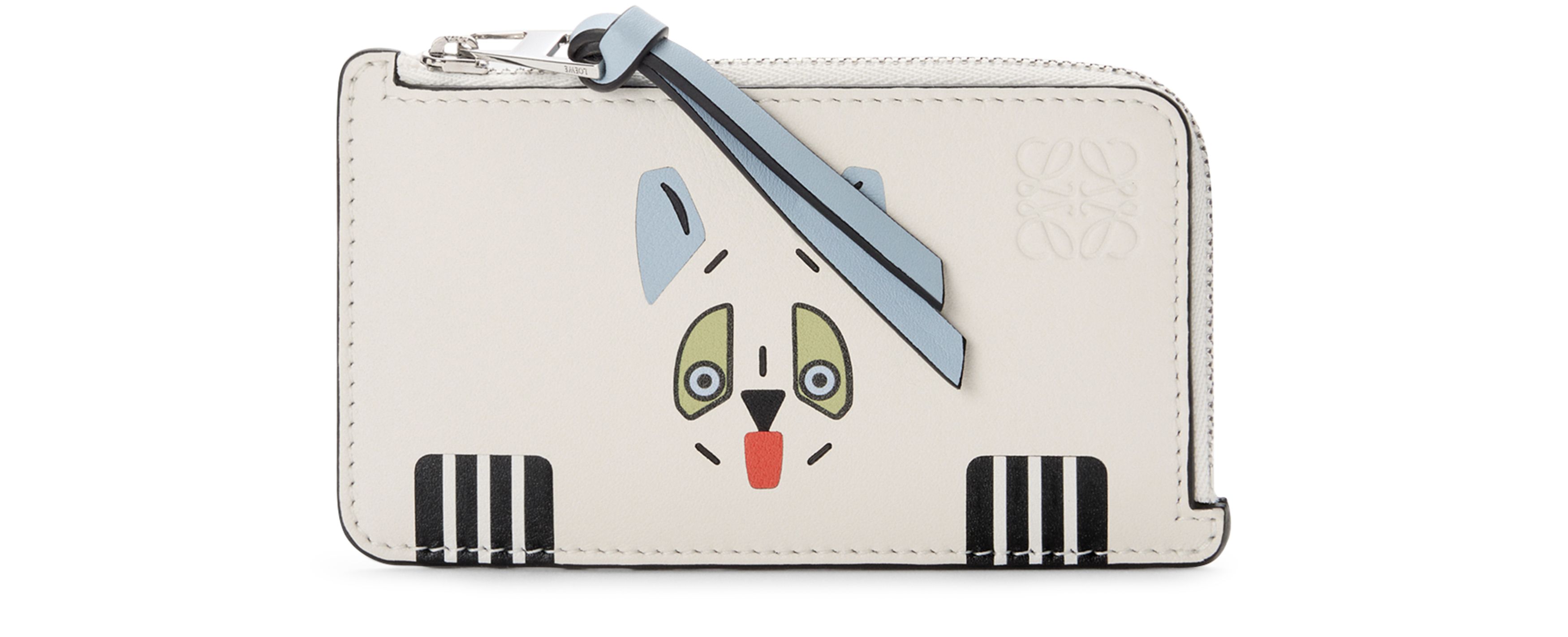 Futurist Cat coin cardholder in classic calfskin