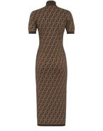 Fendi Ff Midi Dress Brown IT 38