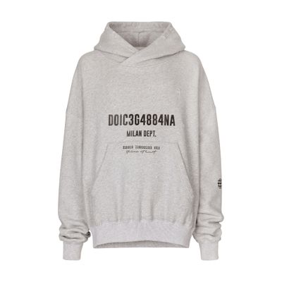 Shop Dolce & Gabbana Hooded Sweatshirt In Melange_grey