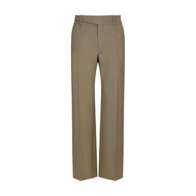 Dolce & Gabbana Stretch Virgin Wool Pants With Side Martingale In Brown