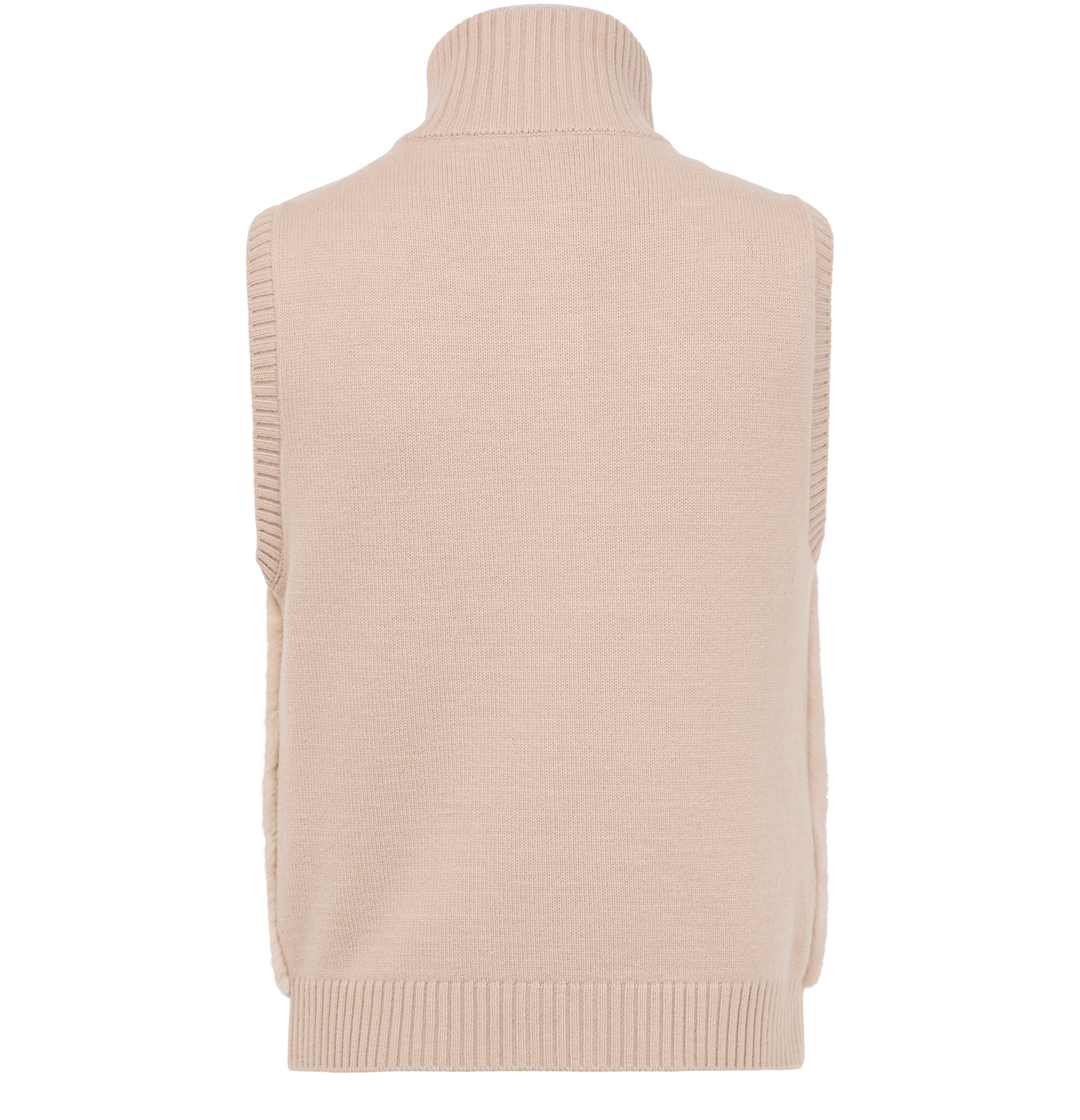 Buttoned merino wool and mink jacket 3