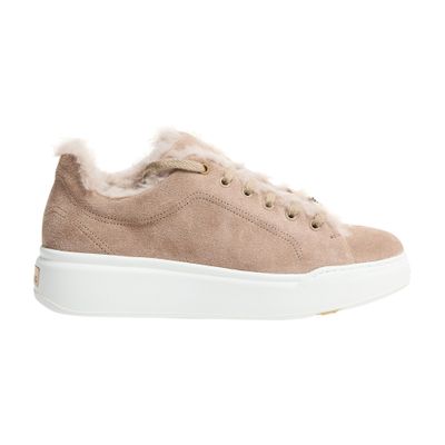 Max Mara Tmaxi Suede Platform Sneakers In Neutral