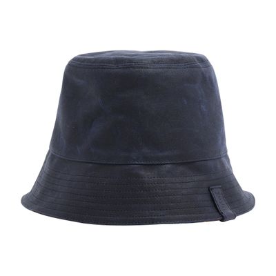 Loewe Reversible Waxed Canvas Bucket Hat With Tartan Pattern In Navy