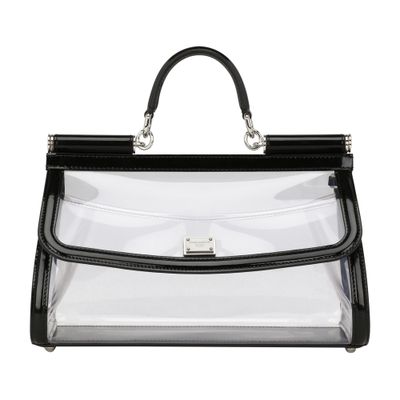 Shop Dolce & Gabbana Kim  Medium Sicily Bag In Trasparent_black