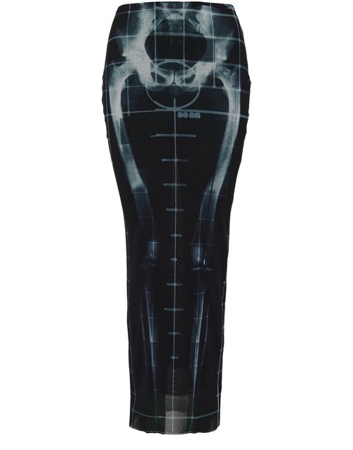JEAN PAUL GAULTIER Langer bedruckter Mesh-Rock The Squeletor