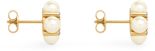 Les Perles Celine Studs in Strass, Resin Pearls and Brass with Gold Finish - CELINE