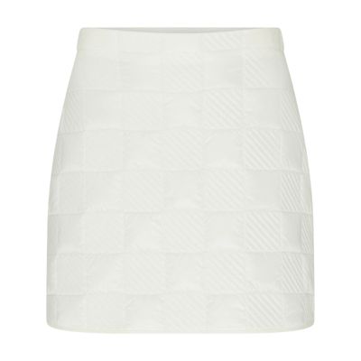 Moncler Women's Checkered Quilted Nylon Short Skirt In Off-white