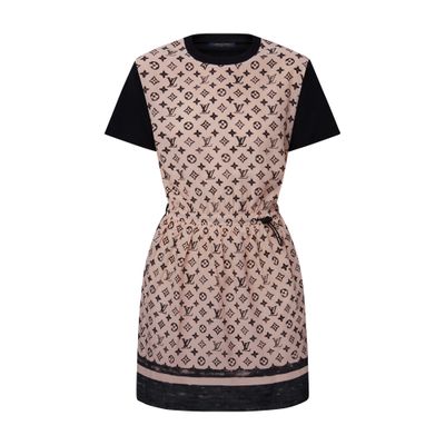 Louis Vuitton Monogram Front Drawstring Dress In Red