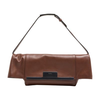 Max Mara Mm Clasp Clutch In Brown