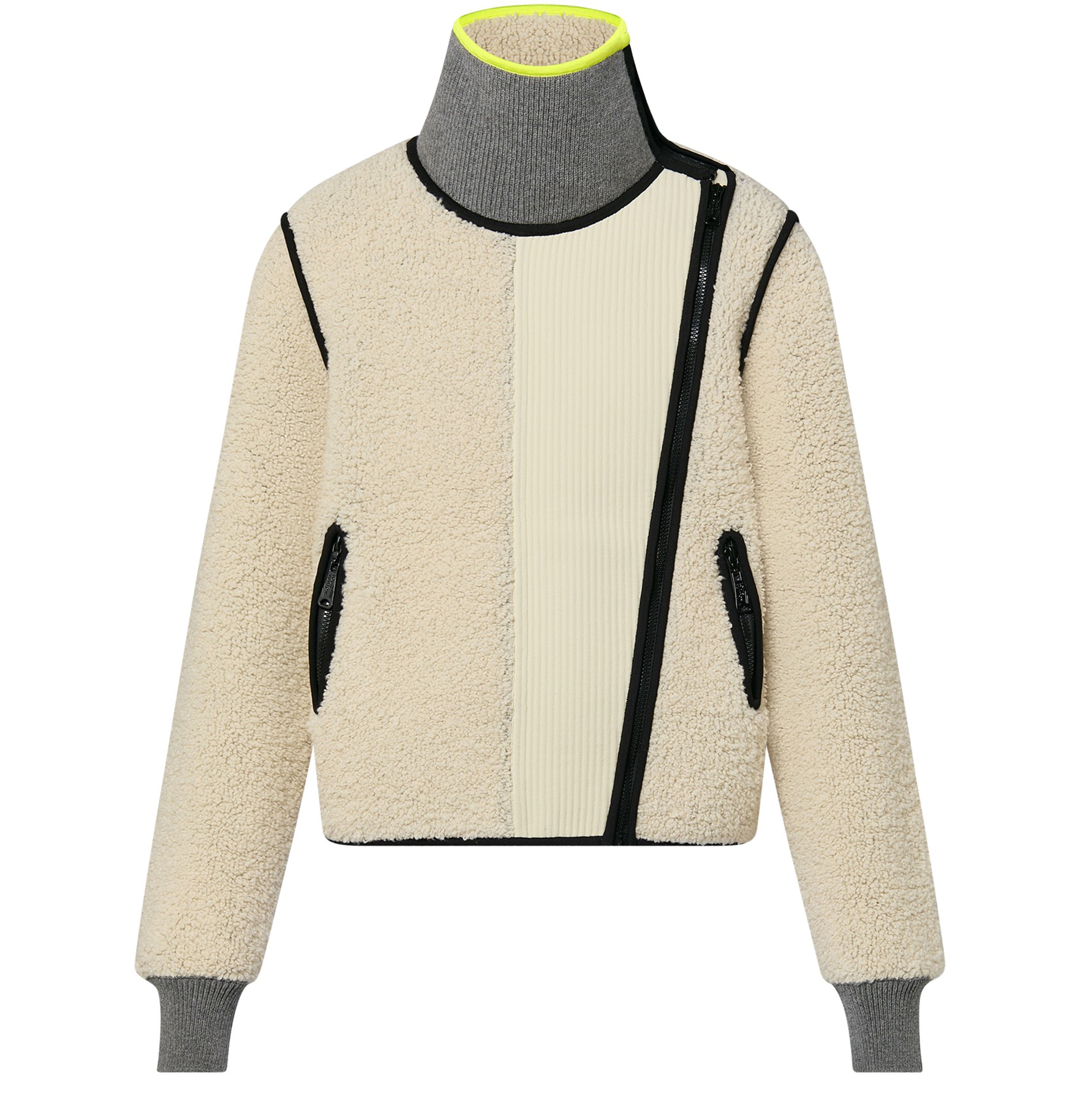 Shearling-Effect Zip-Up Jacket