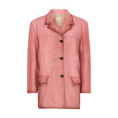 Shop Prada Suede Jacket In Petalo