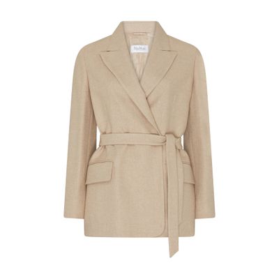 Max Mara Randers Short Belted Coat In White