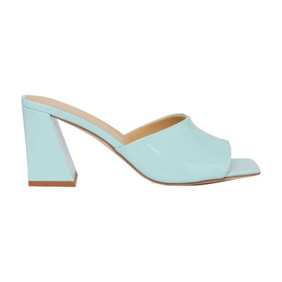 Aeyde Sandi Patent Leather Mules In Acqua