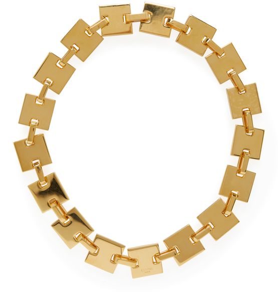 Women s Celine square in brass necklace with gold finish CELINE 24S