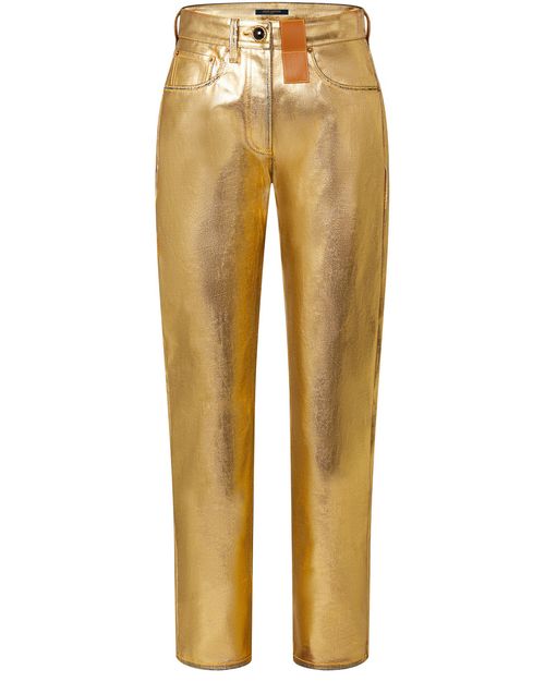 LOUIS VUITTON Goldfarbene, gerade geschnittene Jeans
