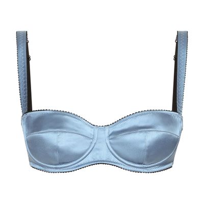 Dolce & Gabbana Satin Trim Balconette Bra In Purple