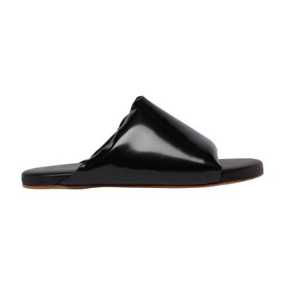 Bottega Veneta Black Nappa Leather Cushion Slipper In Black