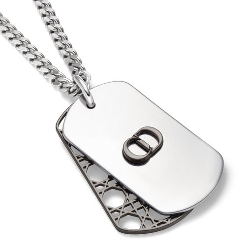 DIOR Cannage Plate Pendant Necklace