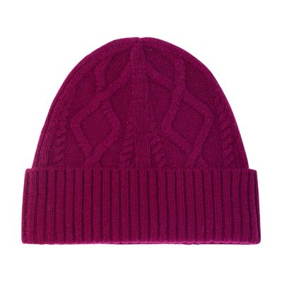 Bompard Cable Knit Beanie In Burgundy