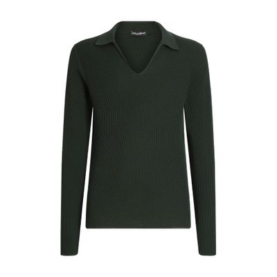 Dolce & Gabbana Cotton Knit Sweater In Green