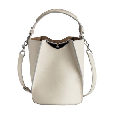 Zadig & Voltaire Borderline Leather Bucket Bag In White