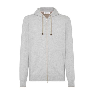 Brunello Cucinelli Sweatshirt-style Cardigan In Grey